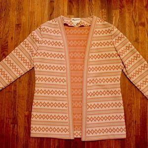 Vintage 60s 70s orange zigzag patterned cardigan